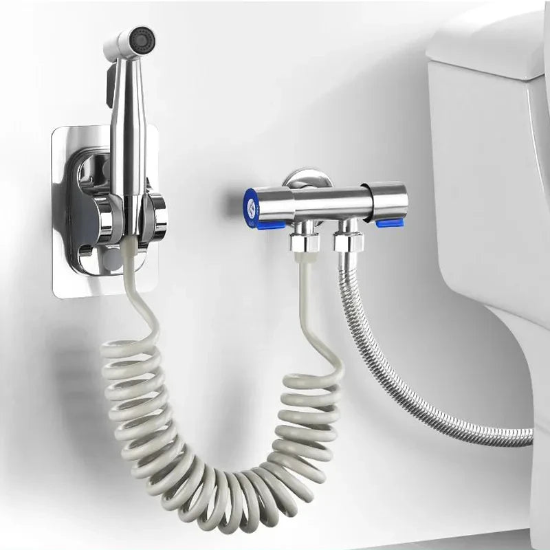 Hand-Bidet-Sprühset, Spritzpistole aus Edelstahl 304, Dusche, Hand-WC-Bidet-Wasserhahn, Sprühgerät, Duschdüse, selbstreinigend