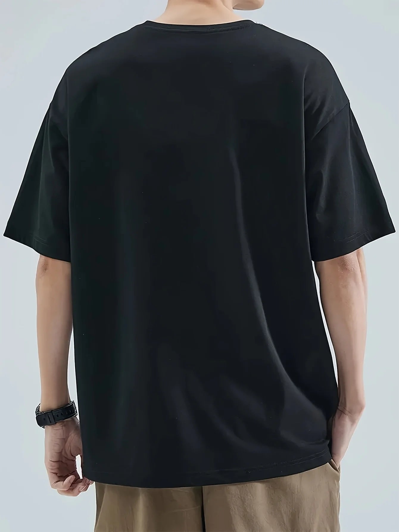 Herren-Sommer-T-Shirt aus 100 % Baumwolle, modisch, lässig, locker, japanisches Samurai-Muster, bedruckt, Rundhalsausschnitt, kurzärmelig