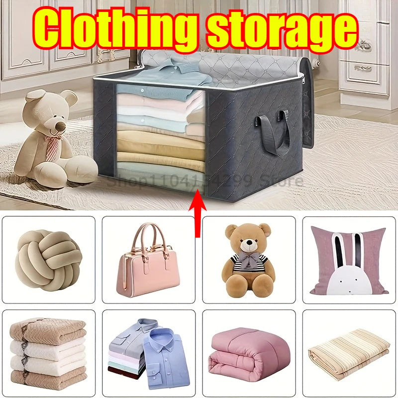 Aufbewahrungstasche, faltbar, großes Fassungsvermögen, für Kleidung, Decke, Aufbewahrungstaschen, Aufbewahrungsbehälter für die Organisation von Schlafzimmer, Schrank, Kleidung