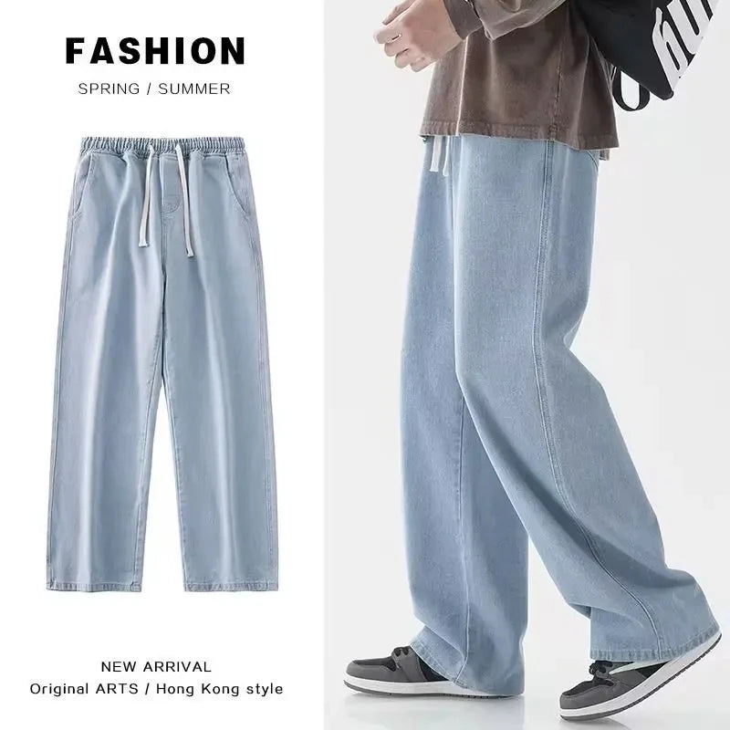 Herrenjeans, große Denim-Jeans für Teenager, Hosen für Herren, Jean, Baggy-Hosen, Herrenmode, Mann, männlich, Streetwear, koreanische Herren
