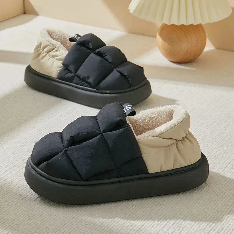 KIDMI Winter Herren Hausschuhe Warme Frauen Hausschuhe Im Freien Rutschfeste Männer Baumwolle Stiefel Flauschige Fuzzy Männer Schuhe Casual Pelzigen Hausschuhe