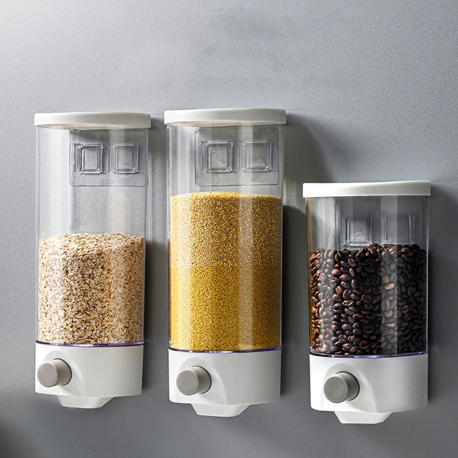 Küche Lagerung Lebensmittel Organizer Wand Montiert Trockenen Lebensmittel Getreide Spender Snack Getreide Kunststoff Lagerung Container Box Rack für Hause