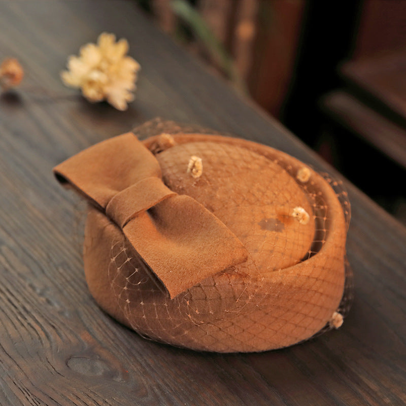 Korean Style Women's Wool Felt Bowler Hat for Winter