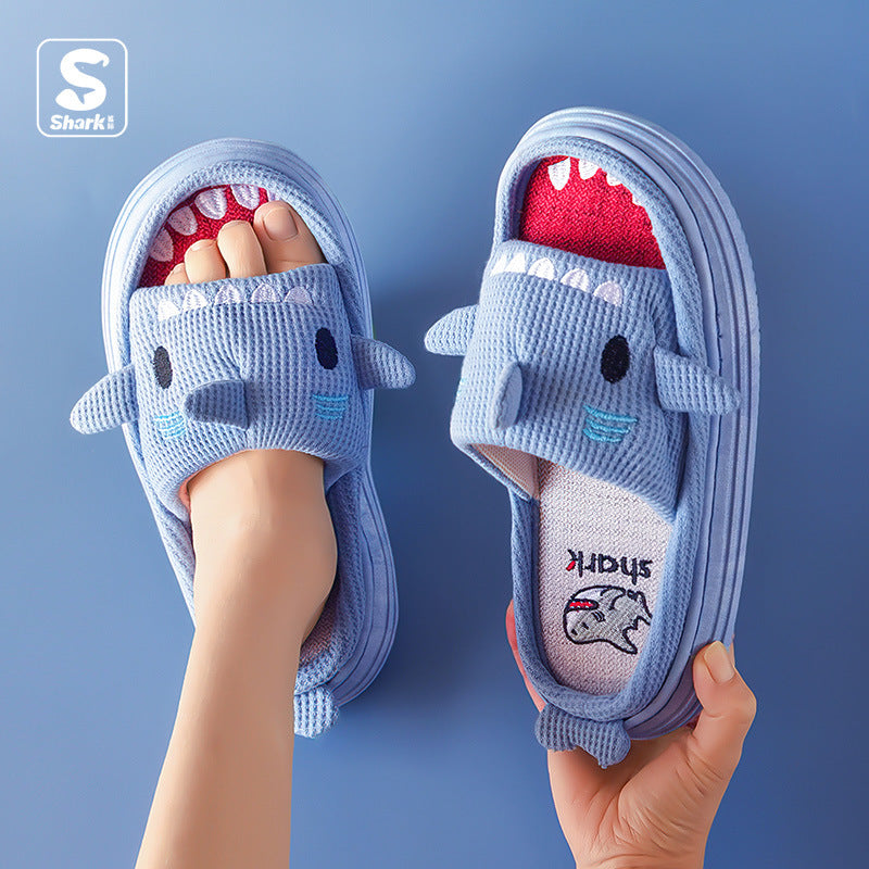 Cute Shark Slippers for Women - Indoor Non-Slip Linen