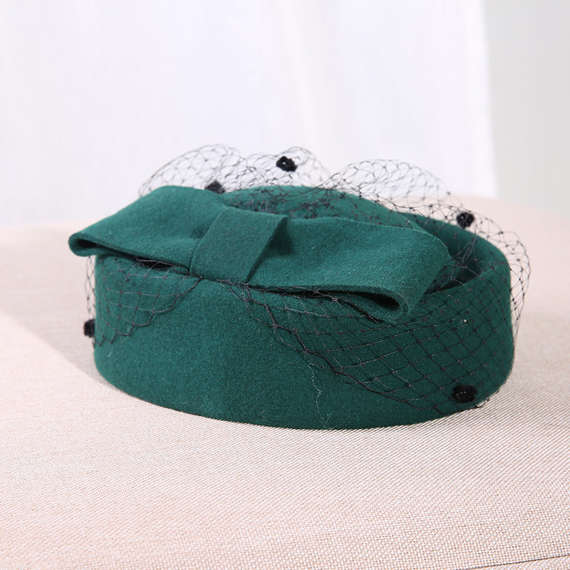 Korean Style Women's Wool Felt Bowler Hat for Winter