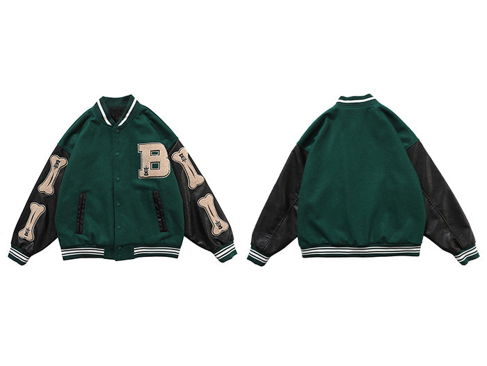 TKPA 2020 Men's Retro Color Block Baseball Jacket