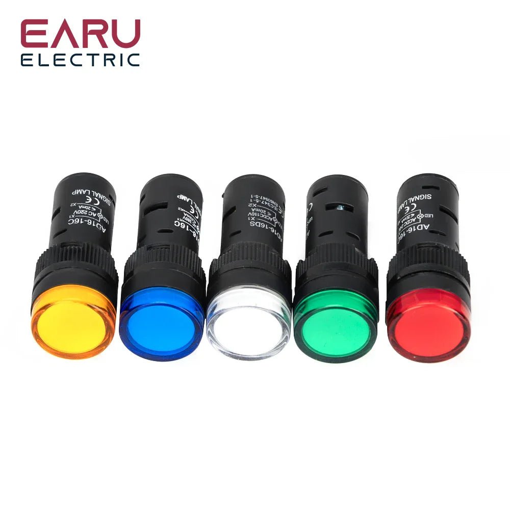 AD16-16C Panel LED Signalleuchte 16mm – 12V/24V/220V, 5 Farben wählbar - flohmarkt-deutschland.shop