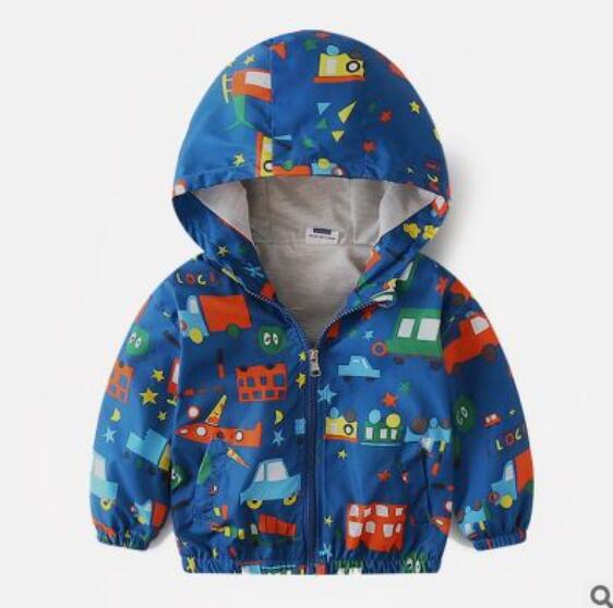 Boys' Casual Hooded Windbreaker Jacket for Spring/Fall