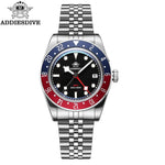ADDIESDIVE AD2044 GMT Taucheruhr – 200m, BGW9 Leuchtend, Blasenspiegel, Quarz - flohmarkt-deutschland.shop