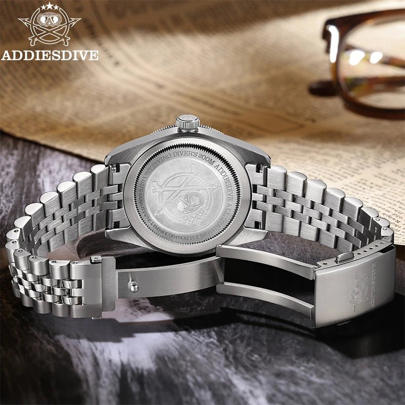 ADDIESDIVE AD2044 GMT Taucheruhr – 200m, BGW9 Leuchtend, Blasenspiegel, Quarz - flohmarkt-deutschland.shop