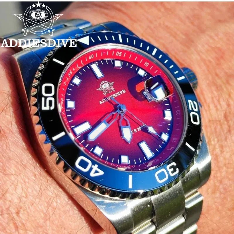 ADDIESDIVE AD2089 Taucheruhr – 41mm, Keramiklünette, BGW9, 200m, Edelstahl Quarz - flohmarkt-deutschland.shop