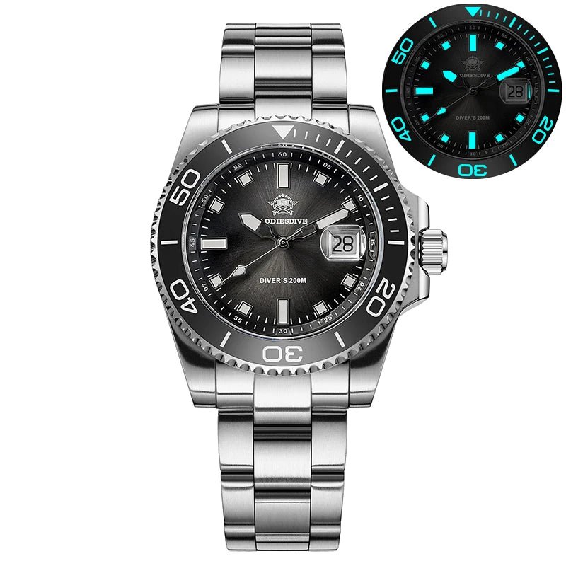 ADDIESDIVE AD2089 Taucheruhr – 41mm, Keramiklünette, BGW9, 200m, Edelstahl Quarz - flohmarkt-deutschland.shop