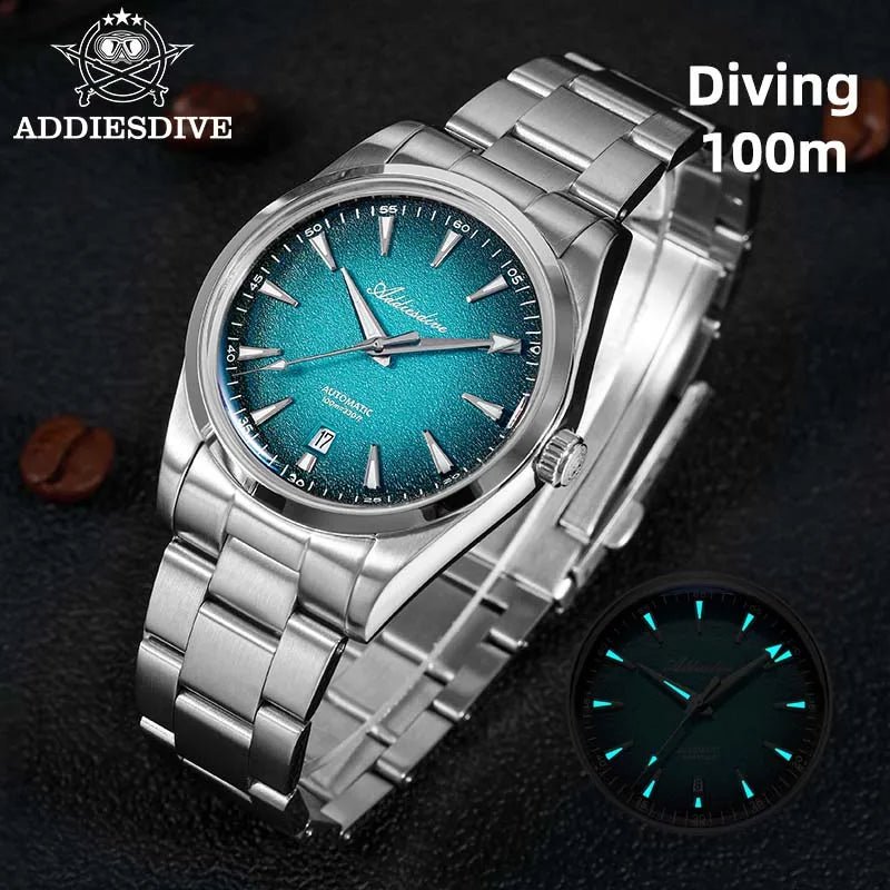 ADDIESDIVE Herren Automatikuhr – BGW9 Leuchtend, Saphirglas, 200m, 39mm, Edelstahl - flohmarkt-deutschland.shop