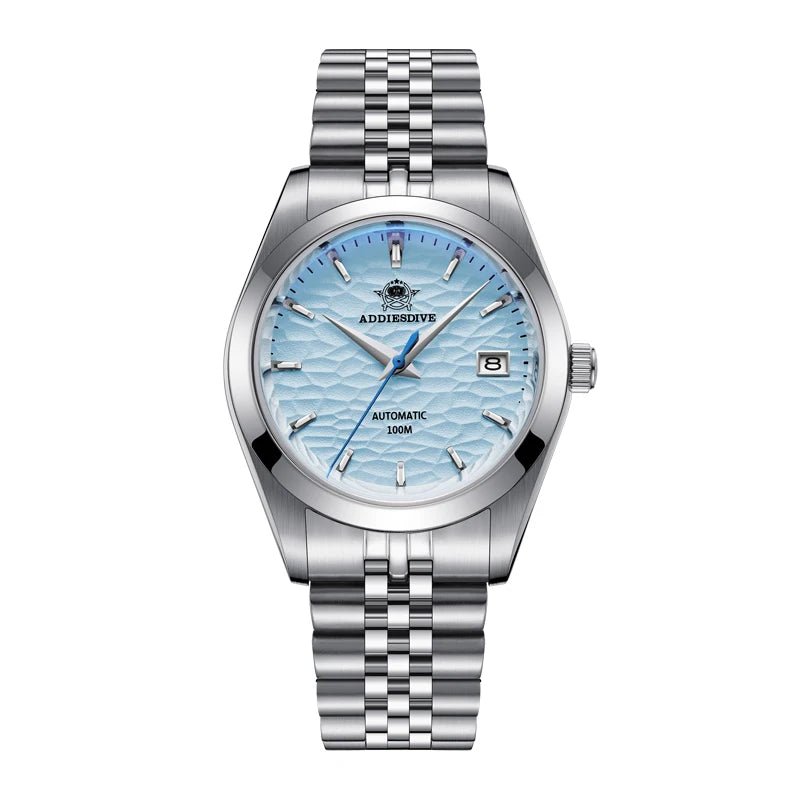 ADDIESDIVE Kalender Automatikuhr Luxus Business Armbanduhren für Herren NH35 Silber 100 m wasserdicht Tauchen mechanische Uhren - flohmarkt-deutschland.shop