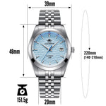 ADDIESDIVE Kalender Automatikuhr Luxus Business Armbanduhren für Herren NH35 Silber 100 m wasserdicht Tauchen mechanische Uhren - flohmarkt-deutschland.shop