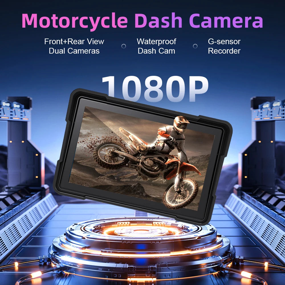 5/7 inch Carplay Motorcycle DVR Navigation GPS Wireless CarPlay Android Auto Airplay Display Screen Portable Moto Monitor IPX7