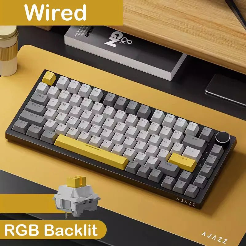 AJAZZ AK820 Pro Wired&Wireless Mechanical Gaming Keyboard Tri-Mode RGB Backlit Hot-Swappable Switches,70% Compact Layout,PC/Mac - flohmarkt-deutschland.shop