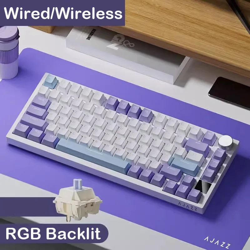 AJAZZ AK820 Pro Wired&Wireless Mechanical Gaming Keyboard Tri-Mode RGB Backlit Hot-Swappable Switches,70% Compact Layout,PC/Mac - flohmarkt-deutschland.shop