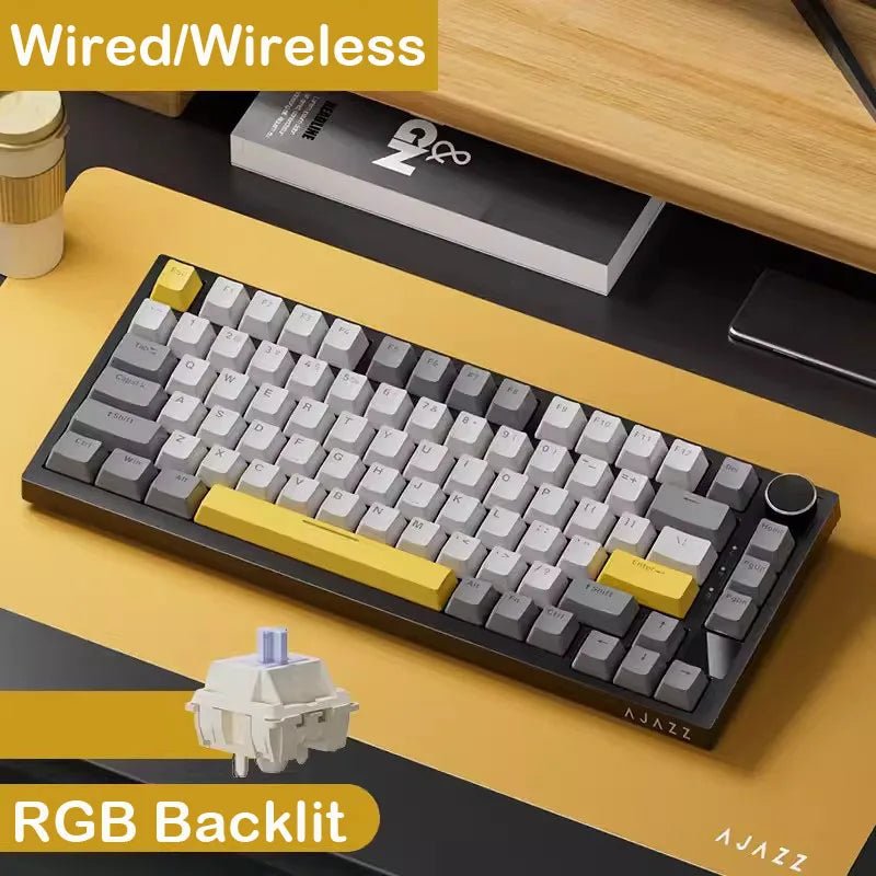 AJAZZ AK820 Pro Wired&Wireless Mechanical Gaming Keyboard Tri-Mode RGB Backlit Hot-Swappable Switches,70% Compact Layout,PC/Mac - flohmarkt-deutschland.shop