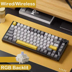AJAZZ AK820 Pro Wired&Wireless Mechanical Gaming Keyboard Tri-Mode RGB Backlit Hot-Swappable Switches,70% Compact Layout,PC/Mac - flohmarkt-deutschland.shop