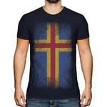 Aland Verblaßte Flagge Herren T-Shirt Fußball Geschenk Kleidung Jersey - flohmarkt-deutschland.shop