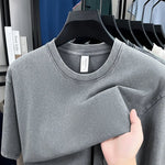American Style Retro Heavyweight Solid Color Short Sleeved T-shirt Men Women Summer Street Trendy Washed Old Oversized Clothes - flohmarkt-deutschland.shop