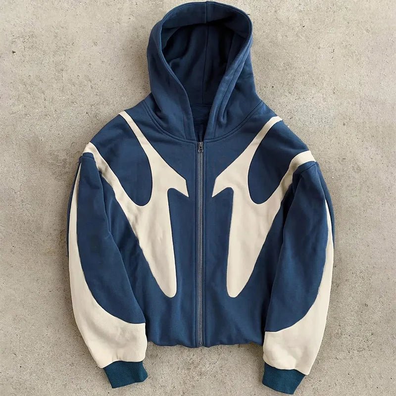 Amerikanischen Retro Brief Gedruckt Teufel Muster Hoodie Y2k Harajuku Casual Paar Zipper Hoodies Sweatshirt Mode Straße Kleidung - flohmarkt-deutschland.shop