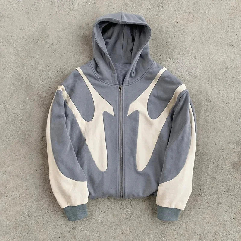 Amerikanischen Retro Brief Gedruckt Teufel Muster Hoodie Y2k Harajuku Casual Paar Zipper Hoodies Sweatshirt Mode Straße Kleidung - flohmarkt-deutschland.shop