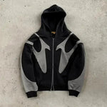 Amerikanischen Retro Brief Gedruckt Teufel Muster Hoodie Y2k Harajuku Casual Paar Zipper Hoodies Sweatshirt Mode Straße Kleidung - flohmarkt-deutschland.shop
