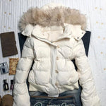 Amerikanischen retro pelz kragen warme einfarbig frauen mit kapuze baumwolle mantel ins winter lose beiläufige dünne baumwolle mantel jacken - flohmarkt-deutschland.shop
