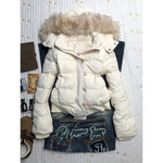 Amerikanischen retro pelz kragen warme einfarbig frauen mit kapuze baumwolle mantel ins winter lose beiläufige dünne baumwolle mantel jacken - flohmarkt-deutschland.shop