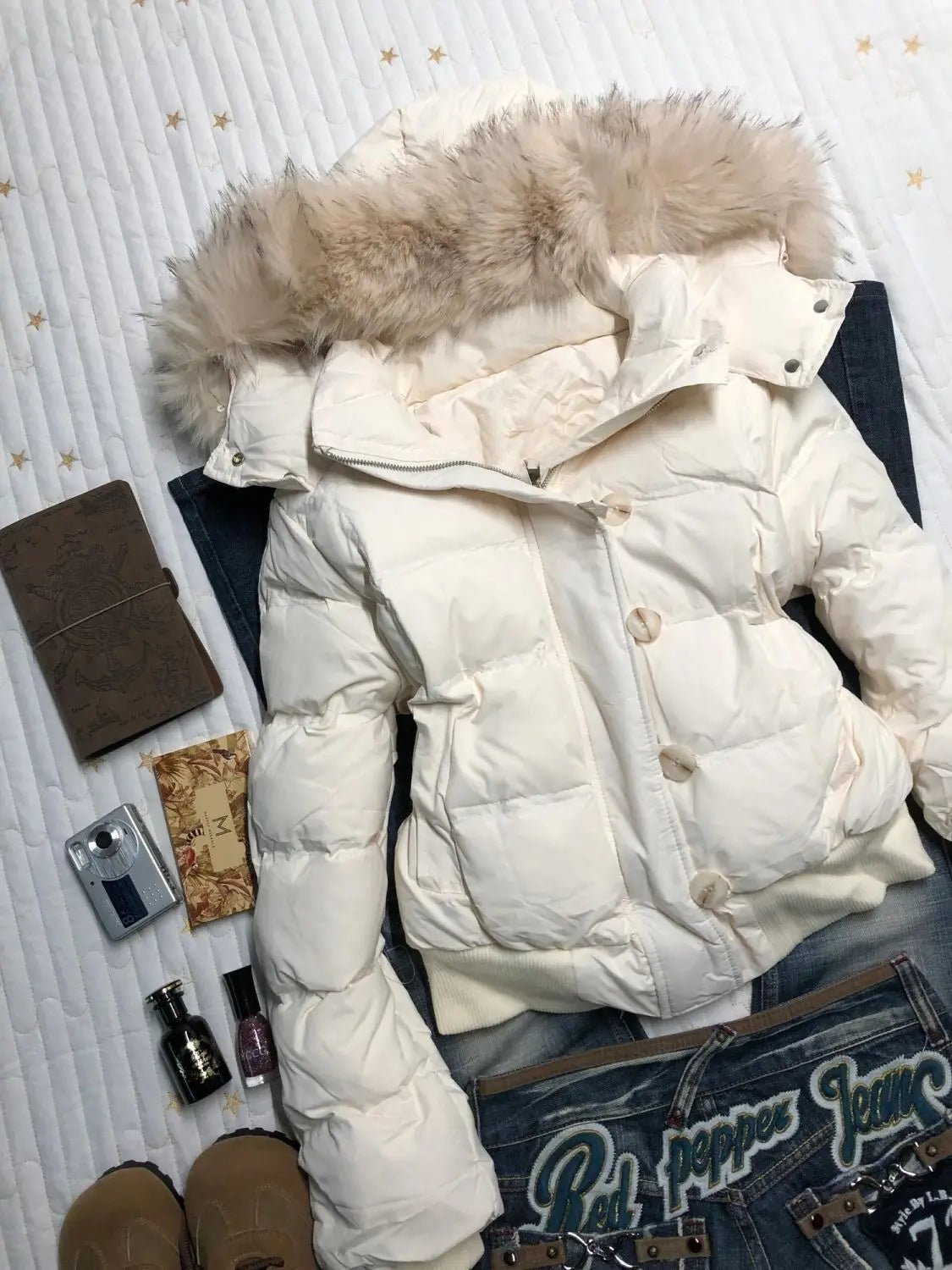 Amerikanischen retro pelz kragen warme einfarbig frauen mit kapuze baumwolle mantel ins winter lose beiläufige dünne baumwolle mantel jacken - flohmarkt-deutschland.shop