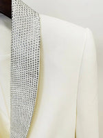Angebot ,51,99 eur, HIGH STREET Mode 2026 Designer-Jacke Damen Echte Straußenfeder-Jacke mit Diamanten-Verzierung Schalkragen-Blazer - flohmarkt-deutschland.shop
