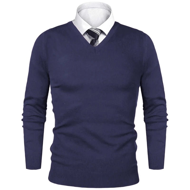 Animal Game Herren-Business-Pullover, lässiger Pullover mit V-Ausschnitt, kalte Bluse, leichter Wollstrick für den Außenbereich, luxuriöser Herrenpullover - flohmarkt-deutschland.shop