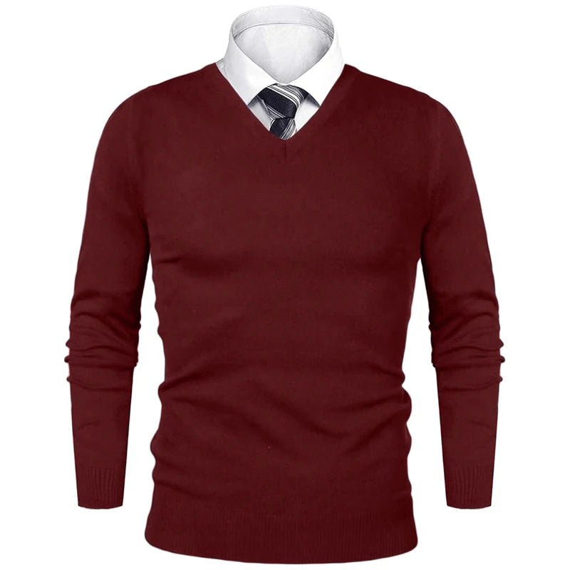 Animal Game Herren-Business-Pullover, lässiger Pullover mit V-Ausschnitt, kalte Bluse, leichter Wollstrick für den Außenbereich, luxuriöser Herrenpullover - flohmarkt-deutschland.shop