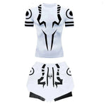 Anime Jujutsu Kaisen Kompressionsset Fitnessanzug für Herren, schnell trocknendes 3D-Kompressionsshirt + Fitnessstudio-Shorts, Lauf-Workout-Sportbekleidung - flohmarkt-deutschland.shop