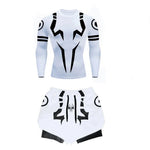 Anime Jujutsu Kaisen Kompressionsset Fitnessanzug für Herren, schnell trocknendes 3D-Kompressionsshirt + Fitnessstudio-Shorts, Lauf-Workout-Sportbekleidung - flohmarkt-deutschland.shop
