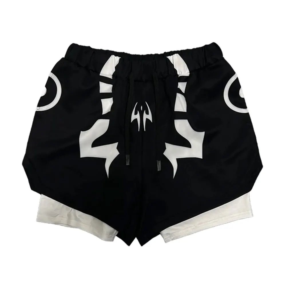 Anime Jujutsu Kaisen Kompressionsset Fitnessanzug für Herren, schnell trocknendes 3D-Kompressionsshirt + Fitnessstudio-Shorts, Lauf-Workout-Sportbekleidung - flohmarkt-deutschland.shop