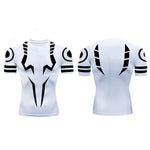 Anime Jujutsu Kaisen Kompressionsset Fitnessanzug für Herren, schnell trocknendes 3D-Kompressionsshirt + Fitnessstudio-Shorts, Lauf-Workout-Sportbekleidung - flohmarkt-deutschland.shop