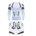 Anime Jujutsu Kaisen Kompressionsset Fitnessanzug für Herren, schnell trocknendes 3D-Kompressionsshirt + Fitnessstudio-Shorts, Lauf-Workout-Sportbekleidung - flohmarkt-deutschland.shop
