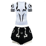 Anime Jujutsu Kaisen Kompressionsset Fitnessanzug für Herren, schnell trocknendes 3D-Kompressionsshirt + Fitnessstudio-Shorts, Lauf-Workout-Sportbekleidung - flohmarkt-deutschland.shop