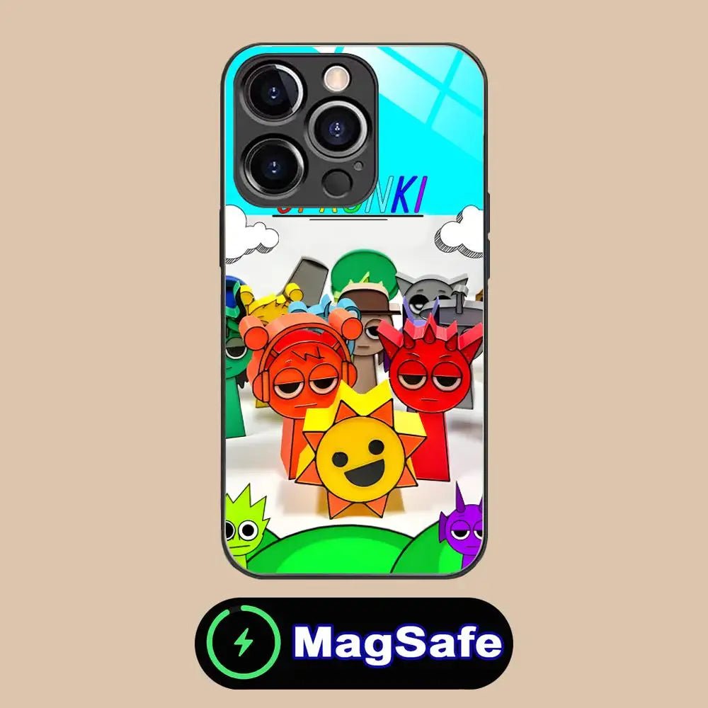 Anime Sprunki Mobile Phone Case for iPhone 16 15 14 13 12 11 Pro Max Plus Mini MagSafe Glass Colour Printing Pretty Smartphone - flohmarkt-deutschland.shop