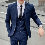 Anzug Upgrade des neuen Stoffes Herren Business Gentleman Fashion Slim Work Solid Color Plus Size Fair Dress Hochzeit Trauzeugenanzug - flohmarkt-deutschland.shop