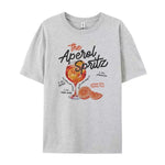 Aperol Spritz Retro Cocktail Grafik T-Shirts Frauen niedlichen Alkohol trinken T-Shirt lose Baumwolle gedruckt T-Shirts Unisex Vintage Top Geschenk - flohmarkt-deutschland.shop