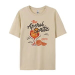 Aperol Spritz Retro Cocktail Grafik T-Shirts Frauen niedlichen Alkohol trinken T-Shirt lose Baumwolle gedruckt T-Shirts Unisex Vintage Top Geschenk - flohmarkt-deutschland.shop