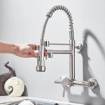 AquaNova Wand Küchenarmatur Pull-Down Hochdruck - Einhandbedienung Kaltes Und Warmes Wasser Mit Zwei Auslässe - flohmarkt-deutschland.shop