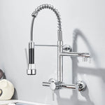 AquaNova Wand Küchenarmatur Pull-Down Hochdruck - Einhandbedienung Kaltes Und Warmes Wasser Mit Zwei Auslässe - flohmarkt-deutschland.shop