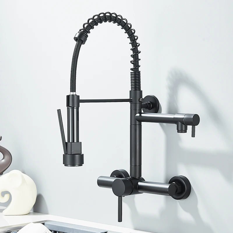 AquaNova Wand Küchenarmatur Pull-Down Hochdruck - Einhandbedienung Kaltes Und Warmes Wasser Mit Zwei Auslässe - flohmarkt-deutschland.shop