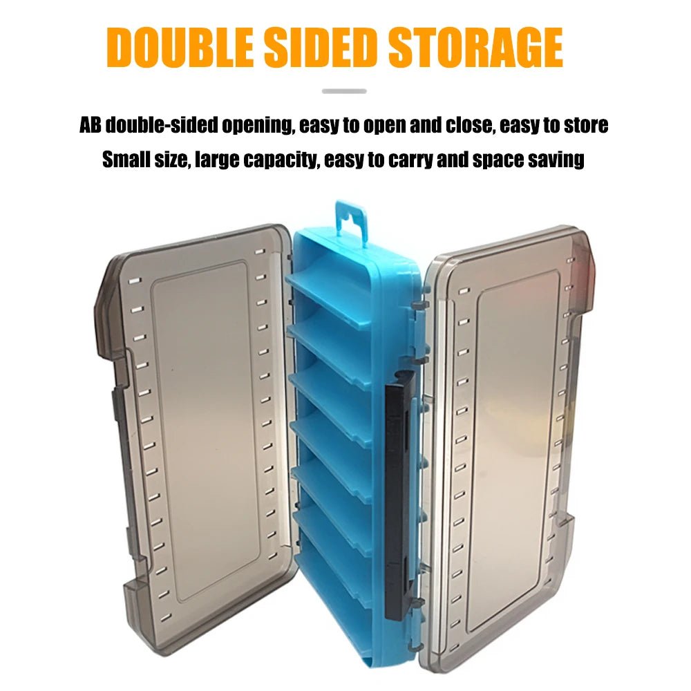 AquaPro Angler Tackle Box 14 Fächer Doppelseitig Organizer Für Köder Und Haken - Praktische Aufbewahrung - flohmarkt-deutschland.shop