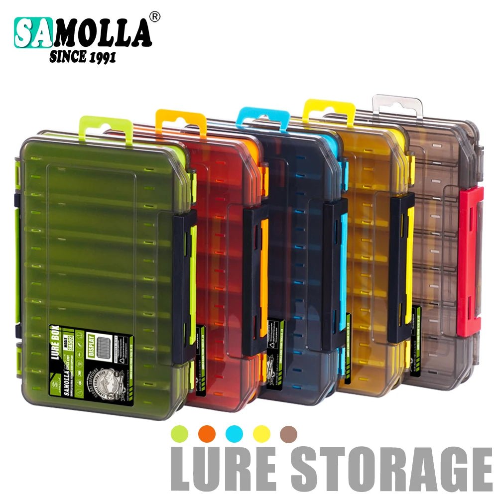 AquaPro Angler Tackle Box 14 Fächer Doppelseitig Organizer Für Köder Und Haken - Praktische Aufbewahrung - flohmarkt-deutschland.shop
